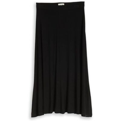TOM TAILOR Damen Jersey Midi-Rock, schwarz, Uni, Gr. 34 TOM TAILOR Damen Jersey Midi-Rock, schwarz, Uni, Gr. 34