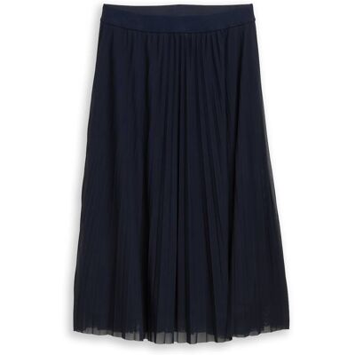 TOM TAILOR Damen High Waist Plissee Midi-Rock, blau, Uni, Gr. 36 TOM TAILOR Damen High Waist Plissee Midi-Rock, blau, Uni, Gr. 36