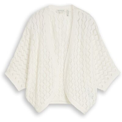 TOM TAILOR Damen Oversize Bolero Cardigan, weiß, Uni, Gr. S TOM TAILOR Damen Oversize Bolero Cardigan, weiß, Uni, Gr. S