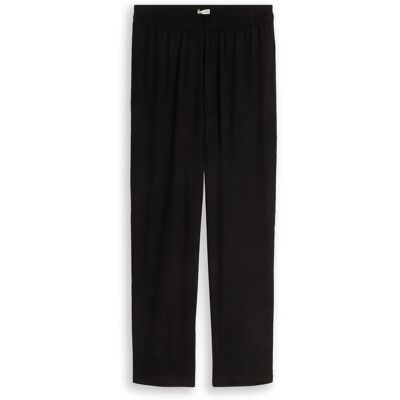 TOM TAILOR Damen Loose Fit Hose aus Viskose, schwarz, Uni, Gr. 34/28 TOM TAILOR Damen Loose Fit Hose aus Viskose, schwarz, Uni, Gr. 34/28
