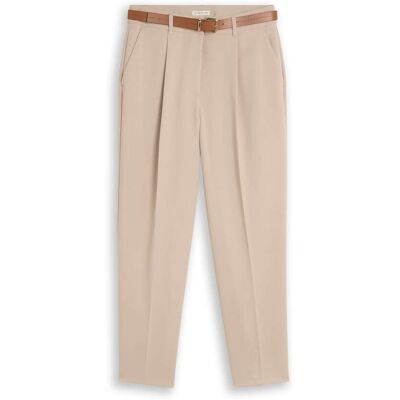 TOM TAILOR Damen Loose Fit Barrel Hose mit Gürtel, braun, Uni, Gr. 38/28 TOM TAILOR Damen Loose Fit Barrel Hose mit Gürtel, braun, Uni, Gr. 38/28