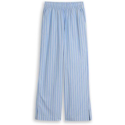 TOM TAILOR DENIM Damen Wide Leg Hose mit Streifenmuster, blau, Gestreift, Gr. XL TOM TAILOR DENIM Damen Wide Leg Hose mit Streifenmuster, blau, Gestreift, Gr. XL