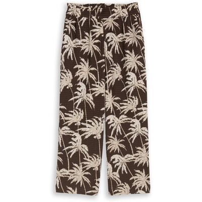 TOM TAILOR DENIM Damen Crinkle Culotte Hose, braun, Gemustert, Gr. S TOM TAILOR DENIM Damen Crinkle Culotte Hose, braun, Gemustert, Gr. S