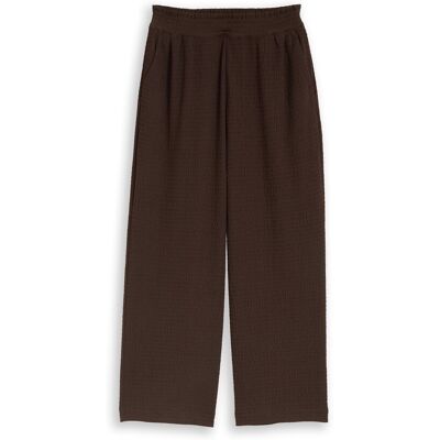TOM TAILOR DENIM Damen Crinkle Culotte Hose, braun, Uni, Gr. M TOM TAILOR DENIM Damen Crinkle Culotte Hose, braun, Uni, Gr. M
