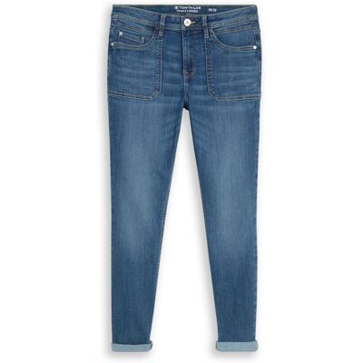 TOM TAILOR Damen TTMAYA TAPERED Jeans, blau, Uni, Gr. 27/30 TOM TAILOR Damen TTMAYA TAPERED Jeans, blau, Uni, Gr. 27/30