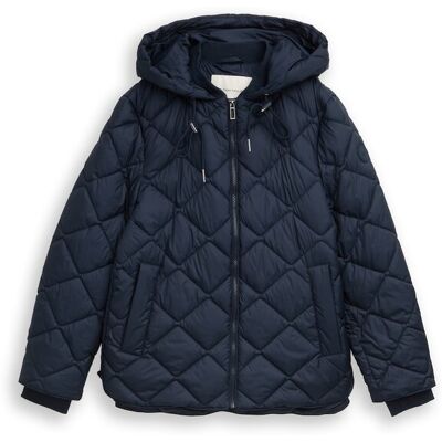 TOM TAILOR Damen Lightweight Steppjacke mit Kapuze, blau, Uni, Gr. S TOM TAILOR Damen Lightweight Steppjacke mit Kapuze, blau, Uni, Gr. S