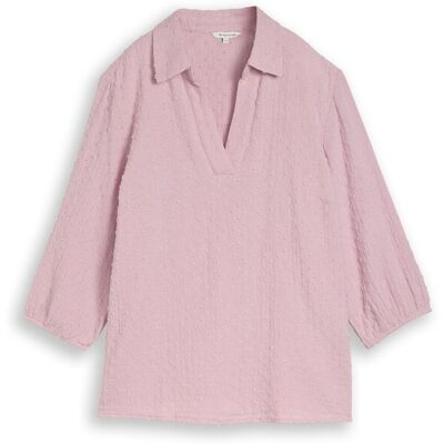 TOM TAILOR Damen Plus Size - Bluse aus Baumwolle, rosa, Uni, Gr. 44 TOM TAILOR Damen Plus Size - Bluse aus Baumwolle, rosa, Uni, Gr. 44
