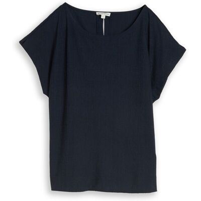 TOM TAILOR Damen Loose Fit T-Shirt, blau, Uni, Gr. S TOM TAILOR Damen Loose Fit T-Shirt, blau, Uni, Gr. S