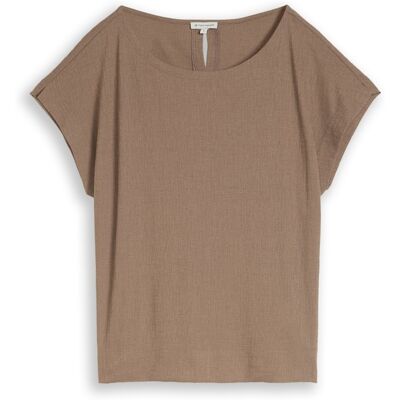 TOM TAILOR Damen Loose Fit T-Shirt, braun, Uni, Gr. XXS TOM TAILOR Damen Loose Fit T-Shirt, braun, Uni, Gr. XXS