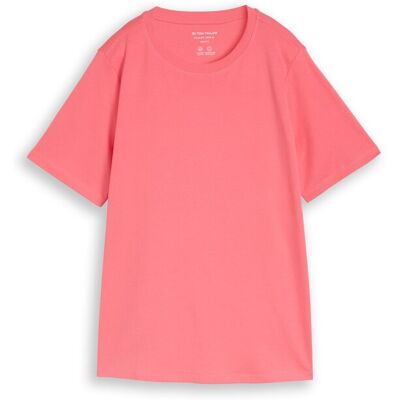 TOM TAILOR Damen Plus Size - Basic T-Shirt aus Baumwolle, rosa, Uni, Gr. 50 TOM TAILOR Damen Plus Size - Basic T-Shirt aus Baumwolle, rosa, Uni, Gr. 50