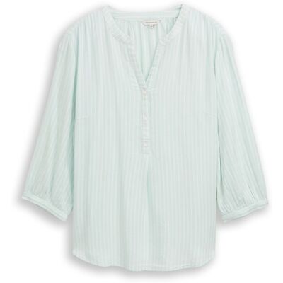 TOM TAILOR Damen Plus Size - Bluse mit Streifenmuster, grün, Gestreift, Gr. 48 TOM TAILOR Damen Plus Size - Bluse mit Streifenmuster, grün, Gestreift, Gr. 48