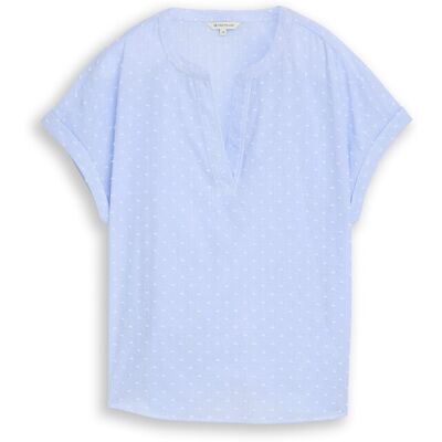 TOM TAILOR Damen Loose Fit Bluse mit Stickerei, blau, Gestreift, Gr. 36 TOM TAILOR Damen Loose Fit Bluse mit Stickerei, blau, Gestreift, Gr. 36