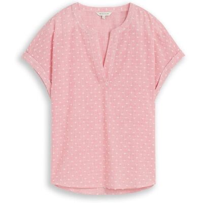 TOM TAILOR Damen Loose Fit Bluse mit Stickerei, rot, Gestreift, Gr. 42 TOM TAILOR Damen Loose Fit Bluse mit Stickerei, rot, Gestreift, Gr. 42