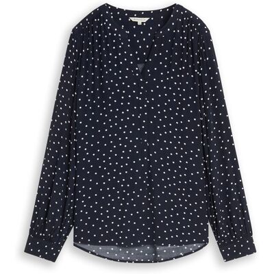 TOM TAILOR Damen Bluse aus Viskose, blau, Gepunktet, Gr. 36 TOM TAILOR Damen Bluse aus Viskose, blau, Gepunktet, Gr. 36