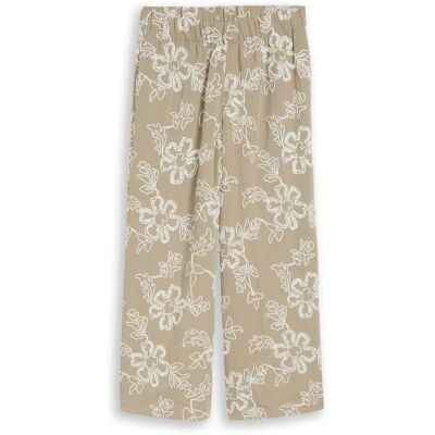 TOM TAILOR Damen Culotte Hose mit Blumen-Stickerei, grün, Geblümt, Gr. 44/26 TOM TAILOR Damen Culotte Hose mit Blumen-Stickerei, grün, Geblümt, Gr. 44/26