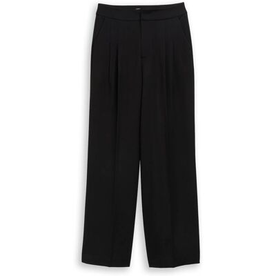 TOM TAILOR DENIM Damen Wide Leg Hose, schwarz, Uni, Gr. XXL TOM TAILOR DENIM Damen Wide Leg Hose, schwarz, Uni, Gr. XXL