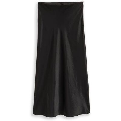 TOM TAILOR Damen Satin Maxi-Rock, schwarz, Uni, Gr. 36 TOM TAILOR Damen Satin Maxi-Rock, schwarz, Uni, Gr. 36
