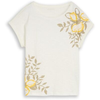 TOM TAILOR Damen T-Shirt mit Print, weiß, Uni, Gr. XXXL TOM TAILOR Damen T-Shirt mit Print, weiß, Uni, Gr. XXXL