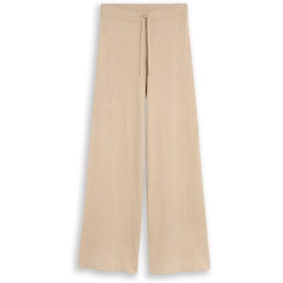 TOM TAILOR Damen Wide Leg Strickhose mit Seidenanteil, beige, Meliert, Gr. 42 TOM TAILOR Damen Wide Leg Strickhose mit Seidenanteil, beige, Meliert, Gr. 42