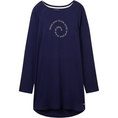 TOM TAILOR Damen Nachthemd mit Print, blau, Print, Gr. XL/42 TOM TAILOR Damen Nachthemd mit Print, blau, Print, Gr. XL/42