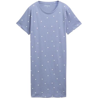 TOM TAILOR Damen Nachthemd mit Punkte-Print aus Baumwolle, blau, Gepunktet, Gr. 3XL/46 TOM TAILOR Damen Nachthemd mit Punkte-Print aus Baumwolle, blau, Gepunktet, Gr. 3XL/46