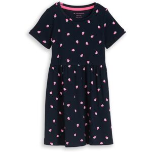 TOM TAILOR Mädchen Mini-Kleid mit Rippstruktur, blau, Gemustert, Gr. 128/134 TOM TAILOR Mädchen Mini-Kleid mit Rippstruktur, blau, Gemustert, Gr. 128/134