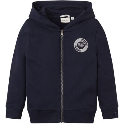 TOM TAILOR Jungen Kapuzen Hoodie mit Logoprint, blau, Uni, Gr. 104/110 TOM TAILOR Jungen Kapuzen Hoodie mit Logoprint, blau, Uni, Gr. 104/110