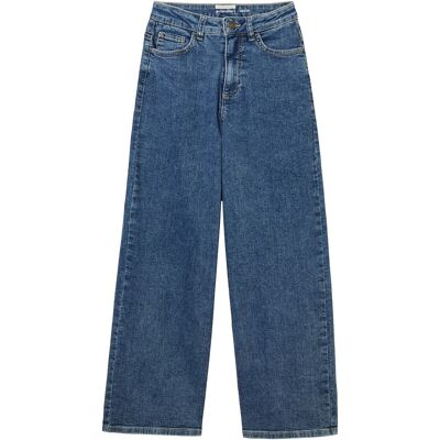 TOM TAILOR Mädchen Wide Leg Jeans mit Stretch, blau, Uni, Gr. 128 TOM TAILOR Mädchen Wide Leg Jeans mit Stretch, blau, Uni, Gr. 128