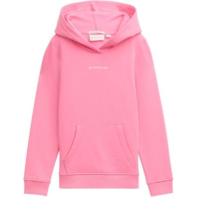 TOM TAILOR Mädchen Hoodie Sweatshirt mit Logo-Print, rosa, Uni, Gr. 92/98 TOM TAILOR Mädchen Hoodie Sweatshirt mit Logo-Print, rosa, Uni, Gr. 92/98
