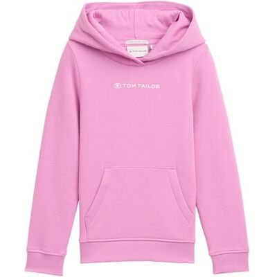 TOM TAILOR Mädchen Hoodie Sweatshirt mit Logo-Print, rosa, Uni, Gr. 128/134 TOM TAILOR Mädchen Hoodie Sweatshirt mit Logo-Print, rosa, Uni, Gr. 128/134