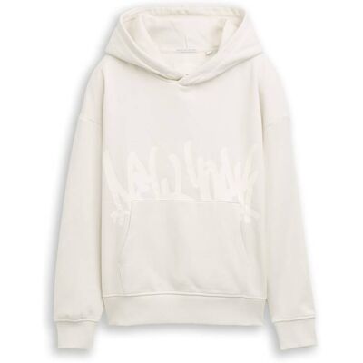 TOM TAILOR Jungen Oversize Hoodie Sweatshirt, weiß, Uni, Gr. 128 TOM TAILOR Jungen Oversize Hoodie Sweatshirt, weiß, Uni, Gr. 128