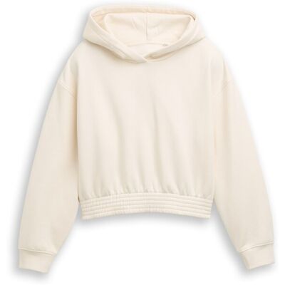 TOM TAILOR Mädchen Cropped Hoodie Sweatshirt mit Print, braun, Uni, Gr. 128 TOM TAILOR Mädchen Cropped Hoodie Sweatshirt mit Print, braun, Uni, Gr. 128