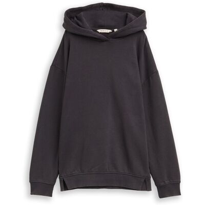 TOM TAILOR Mädchen Oversize Hoodie Sweatshirt mit Rückenprint, grau, Uni, Gr. 140 TOM TAILOR Mädchen Oversize Hoodie Sweatshirt mit Rückenprint, grau, Uni, Gr. 140