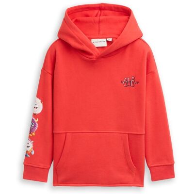 TOM TAILOR Jungen Oversize Hoodie Sweatshirt, rot, Uni, Gr. 104/110 TOM TAILOR Jungen Oversize Hoodie Sweatshirt, rot, Uni, Gr. 104/110