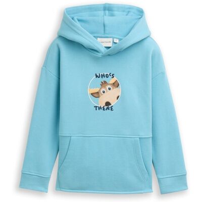 TOM TAILOR Jungen Oversize Hoodie Sweatshirt, blau, Uni, Gr. 104/110 TOM TAILOR Jungen Oversize Hoodie Sweatshirt, blau, Uni, Gr. 104/110