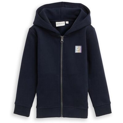 TOM TAILOR Jungen Hoodie Sweatjacke und Rückenprint, blau, Uni, Gr. 92/98 TOM TAILOR Jungen Hoodie Sweatjacke und Rückenprint, blau, Uni, Gr. 92/98