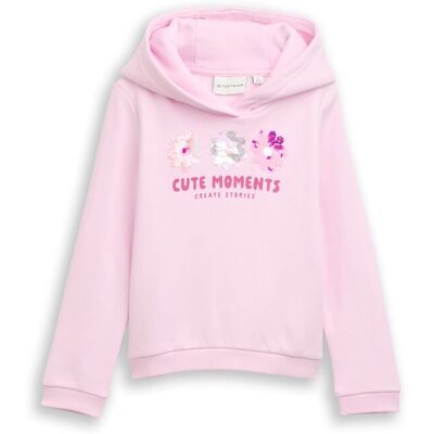 TOM TAILOR Mädchen Hoodie Sweatshirt mit Wendepailletten, rosa, Uni, Gr. 128/134 TOM TAILOR Mädchen Hoodie Sweatshirt mit Wendepailletten, rosa, Uni, Gr. 128/134