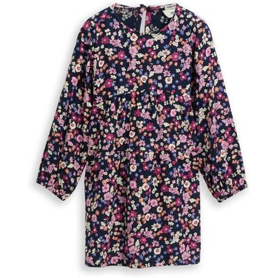 TOM TAILOR Mädchen Mini-Kleid mit Blumenmuster, blau, Geblümt, Gr. 92/98 TOM TAILOR Mädchen Mini-Kleid mit Blumenmuster, blau, Geblümt, Gr. 92/98