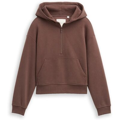 TOM TAILOR Mädchen Hoodie Sweatshirt mit Reißverschluss, braun, Uni, Gr. 140 TOM TAILOR Mädchen Hoodie Sweatshirt mit Reißverschluss, braun, Uni, Gr. 140