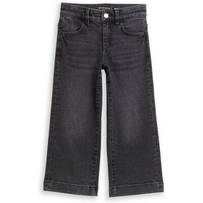 TOM TAILOR Mädchen Wide Leg Jeans mit Stretch, grau, Uni, Gr. 98 TOM TAILOR Mädchen Wide Leg Jeans mit Stretch, grau, Uni, Gr. 98