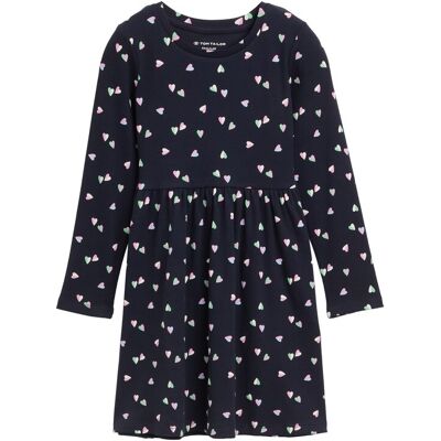 TOM TAILOR Mädchen Mini-Kleid mit Allover-Print, blau, Gemustert, Gr. 92/98 TOM TAILOR Mädchen Mini-Kleid mit Allover-Print, blau, Gemustert, Gr. 92/98