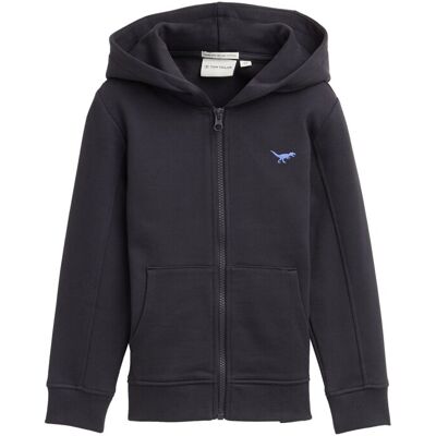 TOM TAILOR Jungen Hoodie Sweatjacke mit Stickerei, grau, Uni, Gr. 92/98 TOM TAILOR Jungen Hoodie Sweatjacke mit Stickerei, grau, Uni, Gr. 92/98
