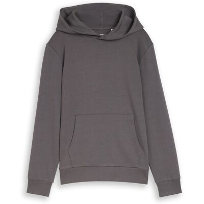 TOM TAILOR Jungen Hoodie Sweatshirt mit Rückenprint, grau, Uni, Gr. 128 TOM TAILOR Jungen Hoodie Sweatshirt mit Rückenprint, grau, Uni, Gr. 128