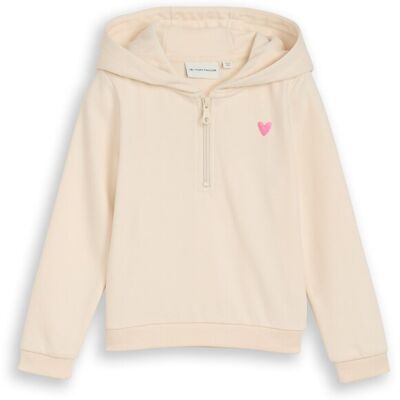 TOM TAILOR Mädchen Hoodie Sweatshirt mit Rückenprint, weiß, Uni, Gr. 104/110 TOM TAILOR Mädchen Hoodie Sweatshirt mit Rückenprint, weiß, Uni, Gr. 104/110
