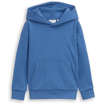 TOM TAILOR Jungen Oversize Hoodie Sweatshirt mit Rückenprint, blau, Uni, Gr. 116/122 TOM TAILOR Jungen Oversize Hoodie Sweatshirt mit Rückenprint, blau, Uni, Gr. 116/122