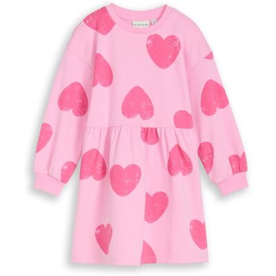 TOM TAILOR Mädchen Mini-Kleid mit Herz-Muster, rosa, Gemustert, Gr. 92/98 TOM TAILOR Mädchen Mini-Kleid mit Herz-Muster, rosa, Gemustert, Gr. 92/98