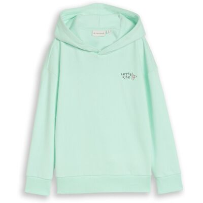 TOM TAILOR Jungen Oversize Hoodie Sweatshirt mit Rückenprint, grün, Uni, Gr. 104/110 TOM TAILOR Jungen Oversize Hoodie Sweatshirt mit Rückenprint, grün, Uni, Gr. 104/110