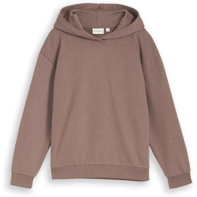 TOM TAILOR Mädchen Oversize Hoodie Sweatshirt mit Rückenprint, braun, Uni, Gr. 128 TOM TAILOR Mädchen Oversize Hoodie Sweatshirt mit Rückenprint, braun, Uni, Gr. 128