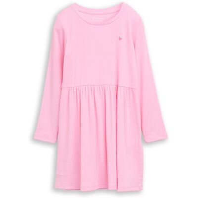TOM TAILOR Mädchen Mini-Kleid mit Rippstruktur, rosa, Uni, Gr. 92/98 TOM TAILOR Mädchen Mini-Kleid mit Rippstruktur, rosa, Uni, Gr. 92/98