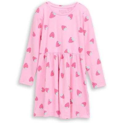 TOM TAILOR Mädchen Mini-Kleid aus Jersey, rosa, Gemustert, Gr. 92/98 TOM TAILOR Mädchen Mini-Kleid aus Jersey, rosa, Gemustert, Gr. 92/98